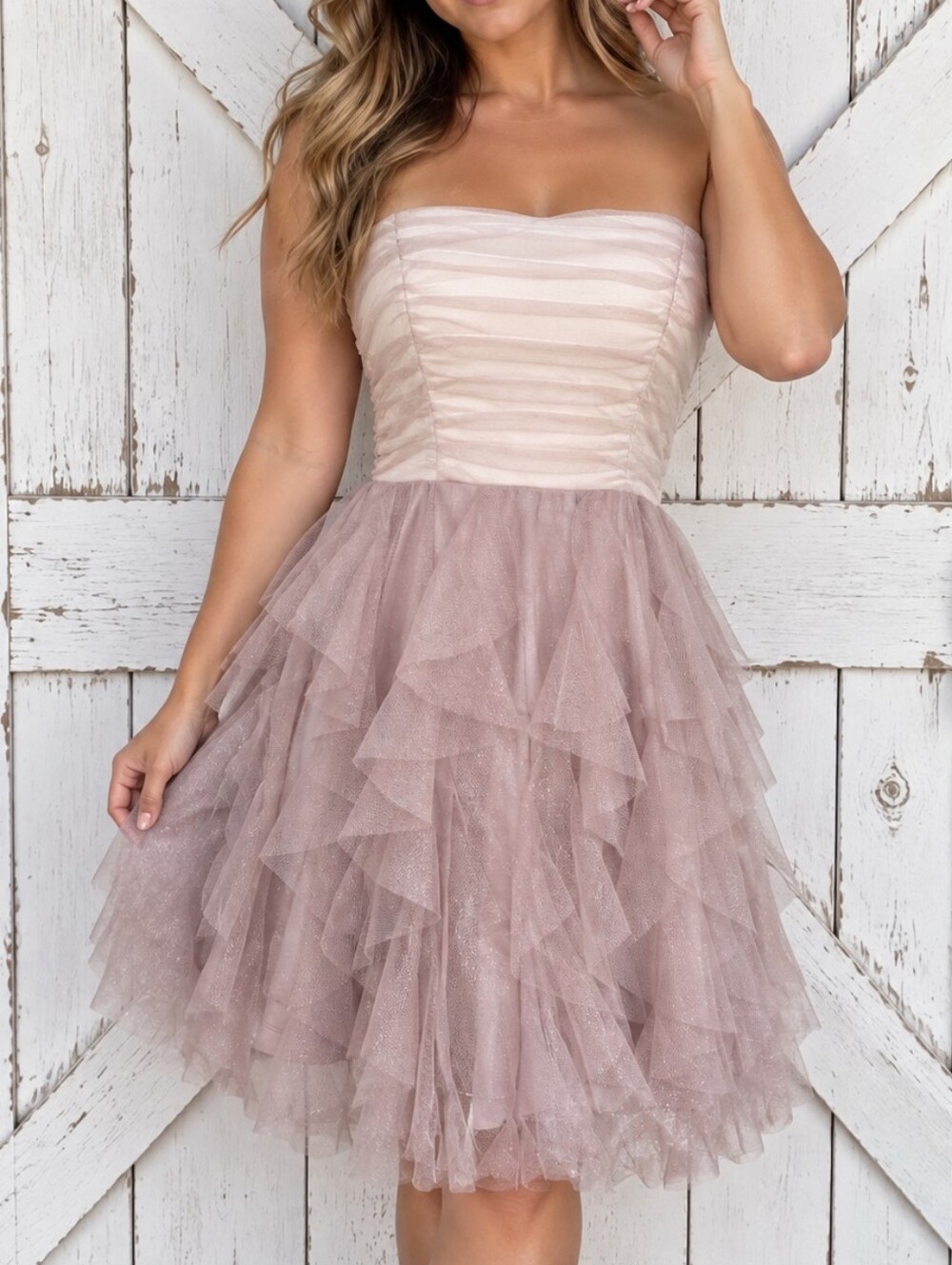 Teeze Me Strapless Tiered Tulle Ruffle Dress Size 5 Hoco Homecoming Balletcore